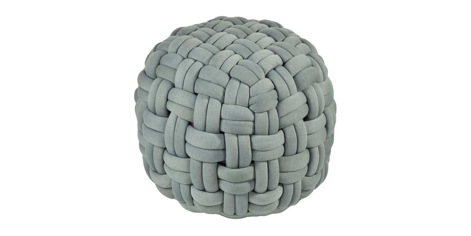 Coussin LØKKEN – Pouf/Coussin d'assise – Diamètre 59 x 40 cm – Gris Clair/Gris Clair - Tabouret