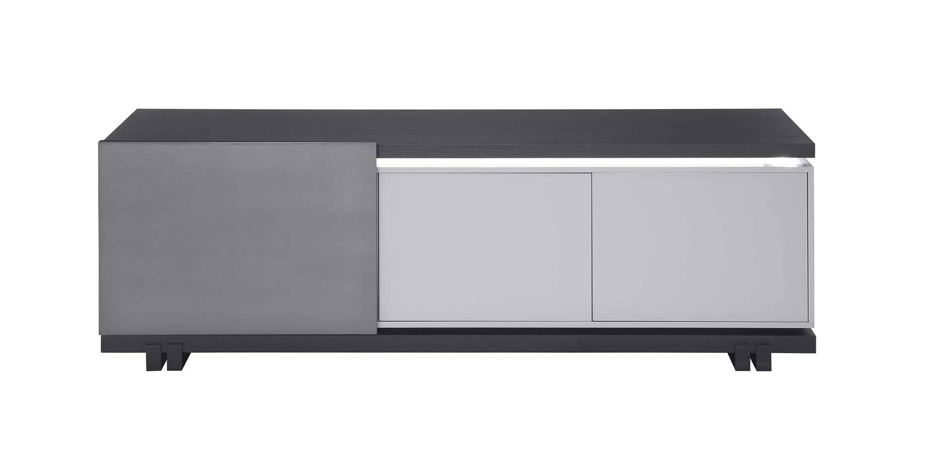 buffet porte coulissante gris
