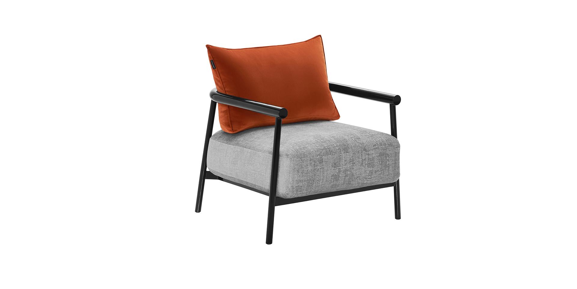 fauteuil tissus gris et bronze