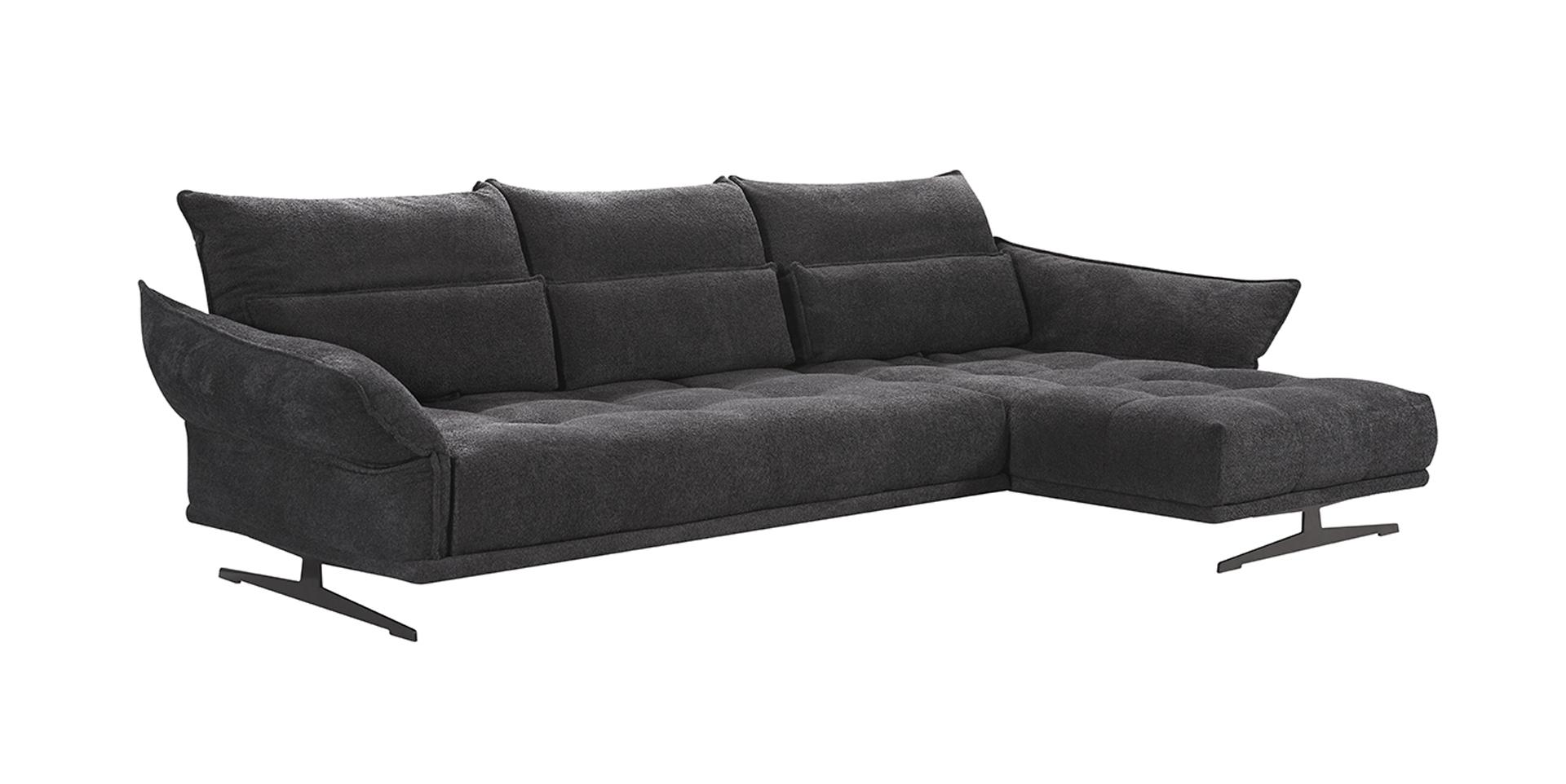 canape d'angle en tissus gris fonce