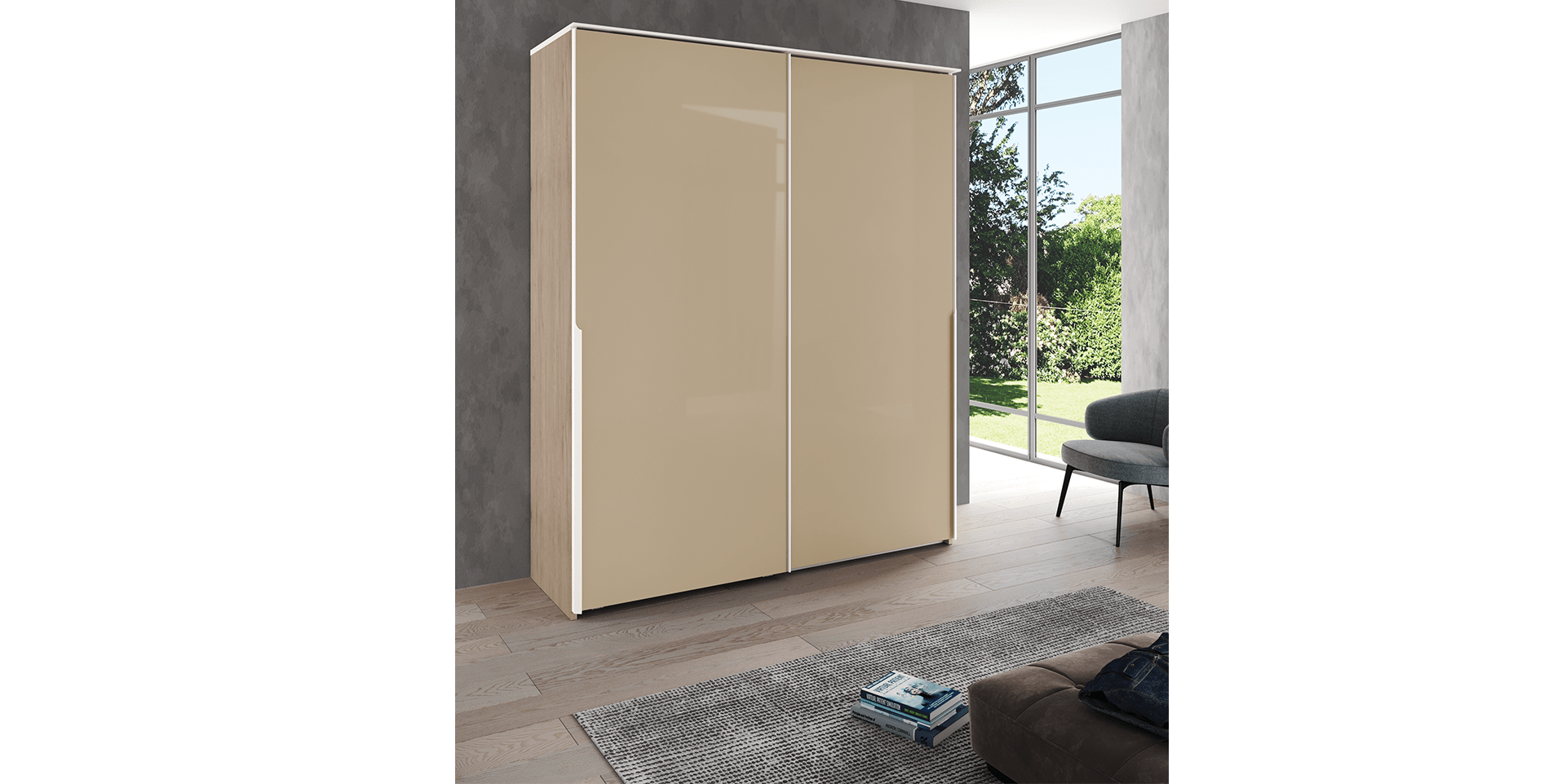 Armoire 2 portes coulissantes laquées BLOOM slider image n°2