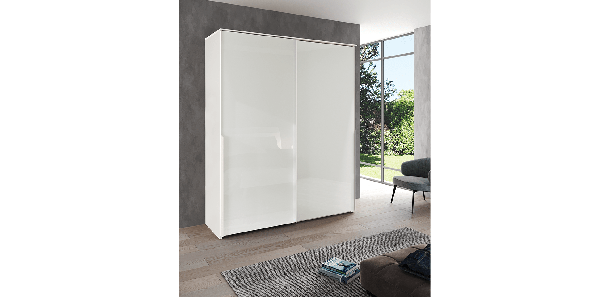 Armoire 2 portes coulissantes laquées BLOOM slider image n°1