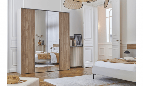 Armoire portes pliantes avec miroir TOSCANE