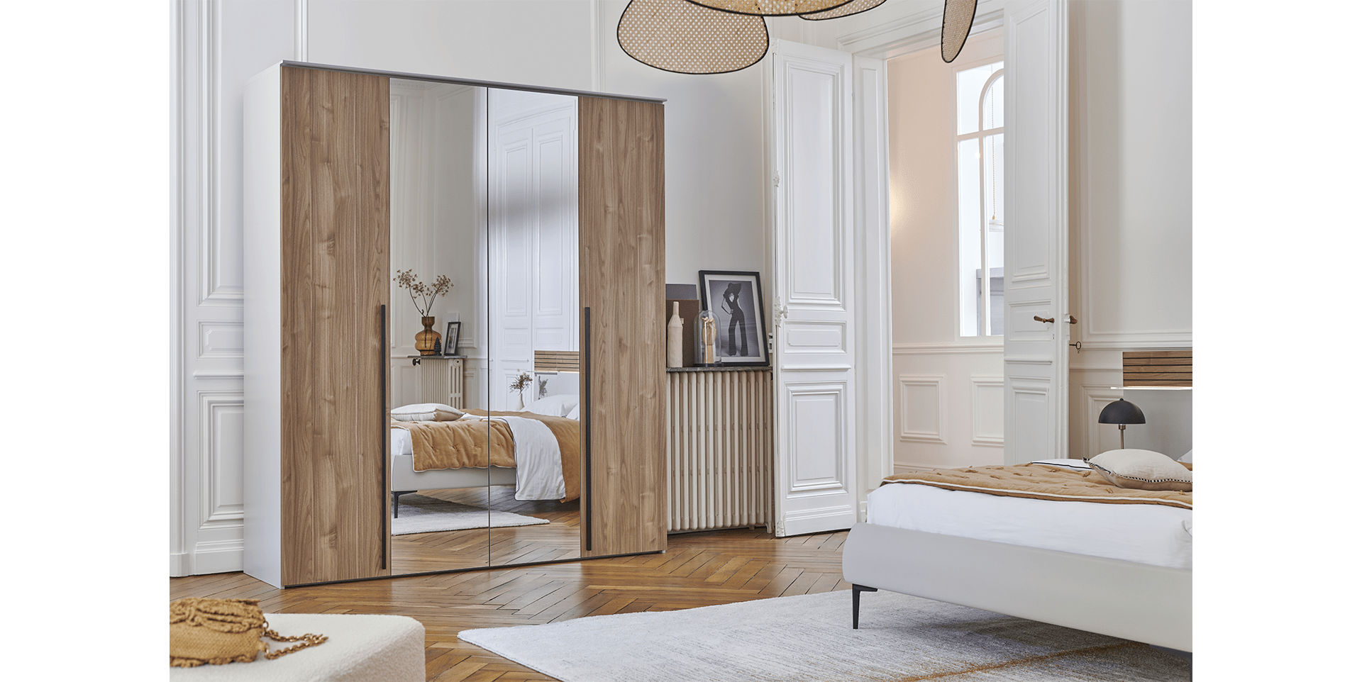 Armoire portes pliantes avec miroir TOSCANE slider image n°1