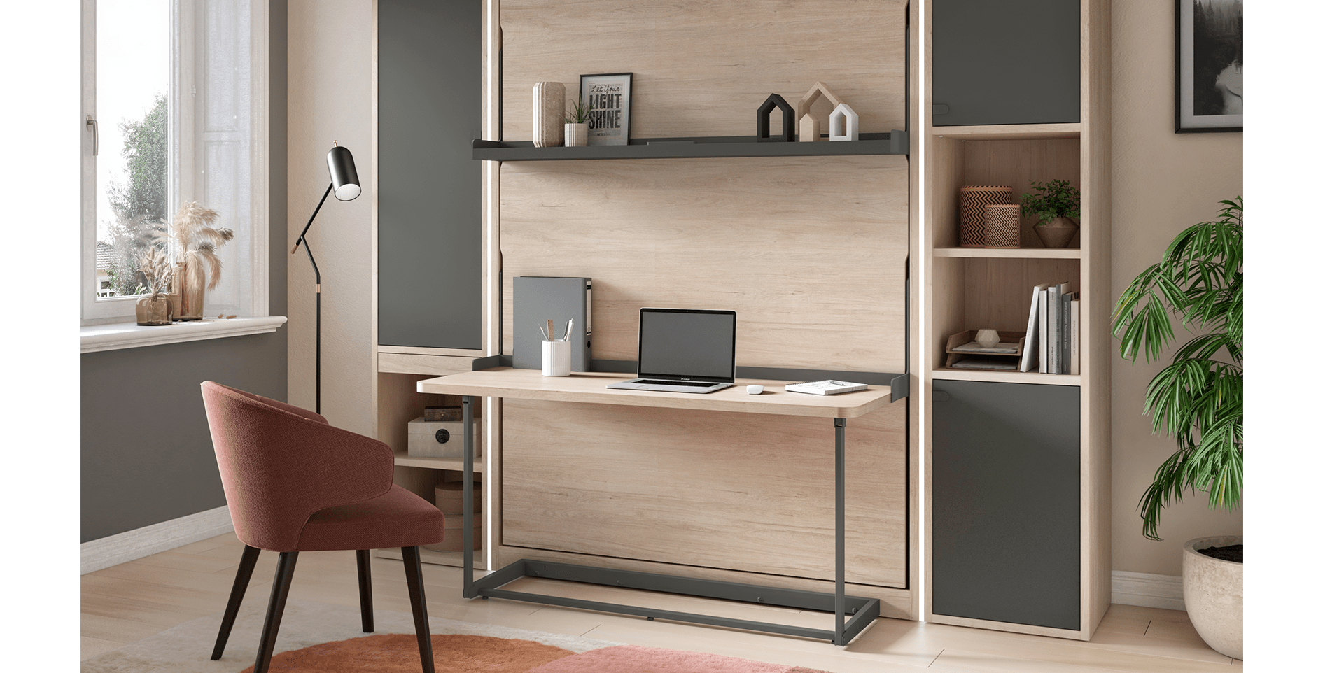 Lit escamotable vertical avec bureau SMART slider image n°2