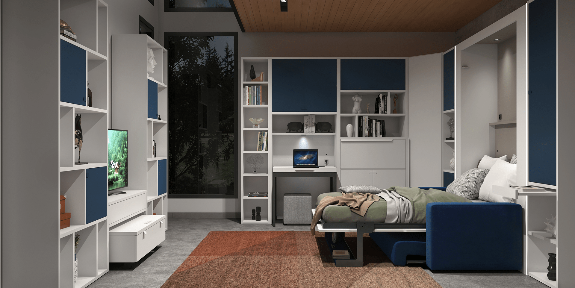 Lit escamotable vertical avec banquette SMART slider image n°1