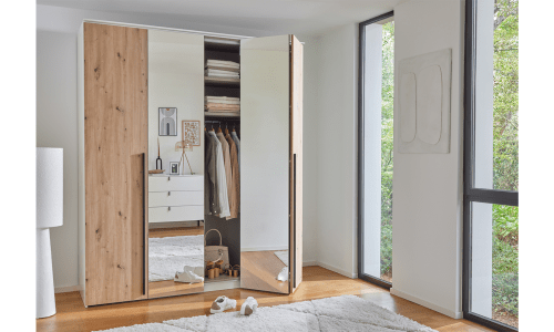 Armoire portes pliantes avec miroir OPALE 1